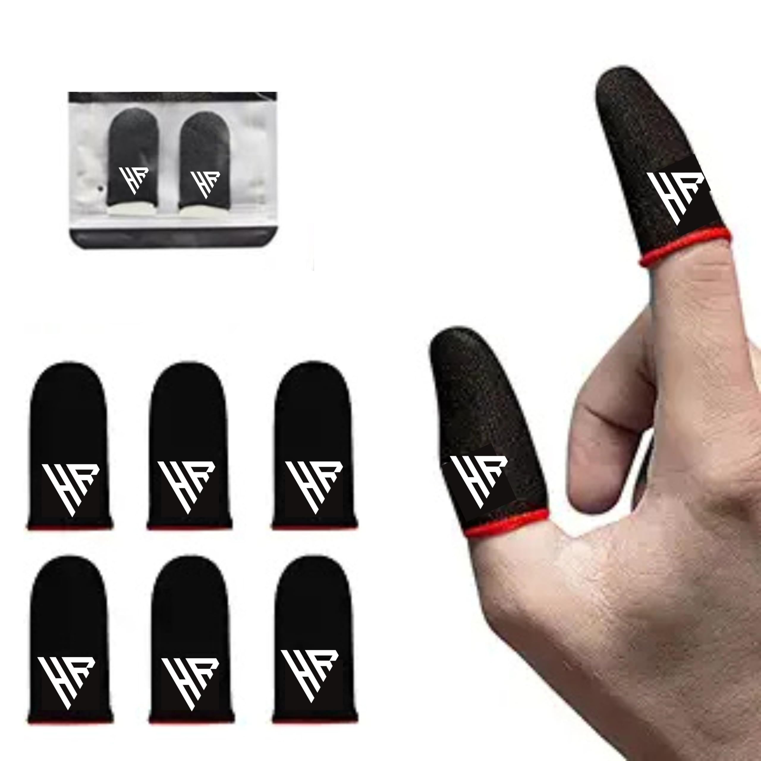 Sacha-PRO (8 Piece) Thumb & Finger Sleeve for Mobile Game, Pubg,Cod,Freefire & Fortnite -Pack of 4 Pair- Black [Android,iOS]