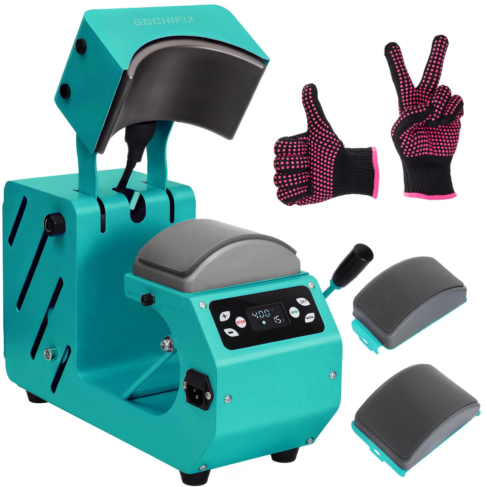 Auto Hat Heat Press Machine, Auto Open and Release, 4 Memory Modes, Precise Temperature/Timer Control, 6.54" x 3.84" Curved Heat Plate-image-45