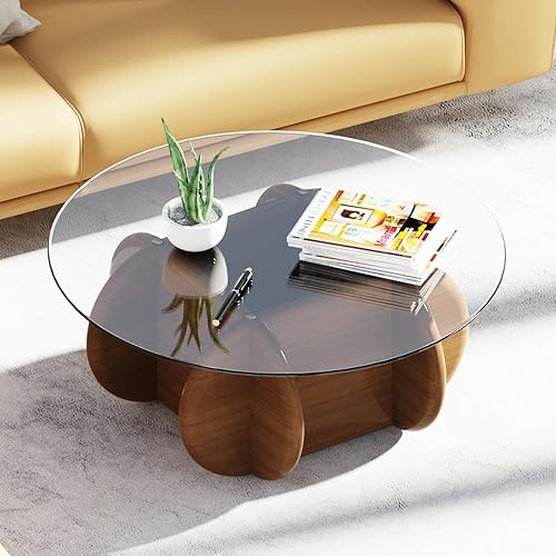 Transparent Round Glass Coffee Tables Noguchi Elegant Round Coffee Table
