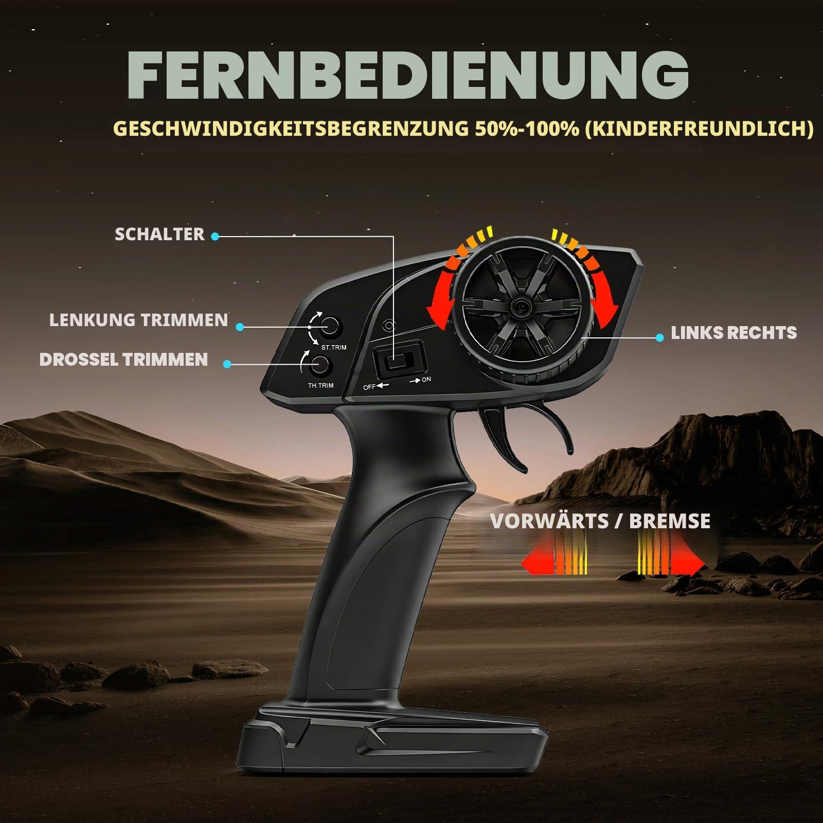 YESHIN 1:14 Scale Ferngesteuertes Auto RC Formula Auto - 4WD Offroad mit 36 km/h, für Erwachsene, Realistisches High-Speed Rennspielzeug,mit 2 wiederaufladbaren 1500-mAh-Akkus