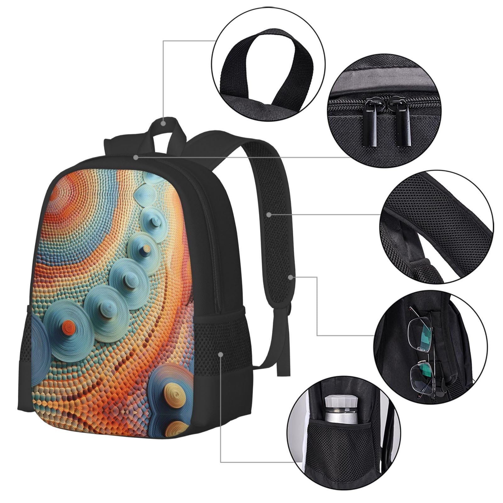 SpottedLeopardGaze plecak unisex 15,6 cala laptop czarny Oxford plecak na
