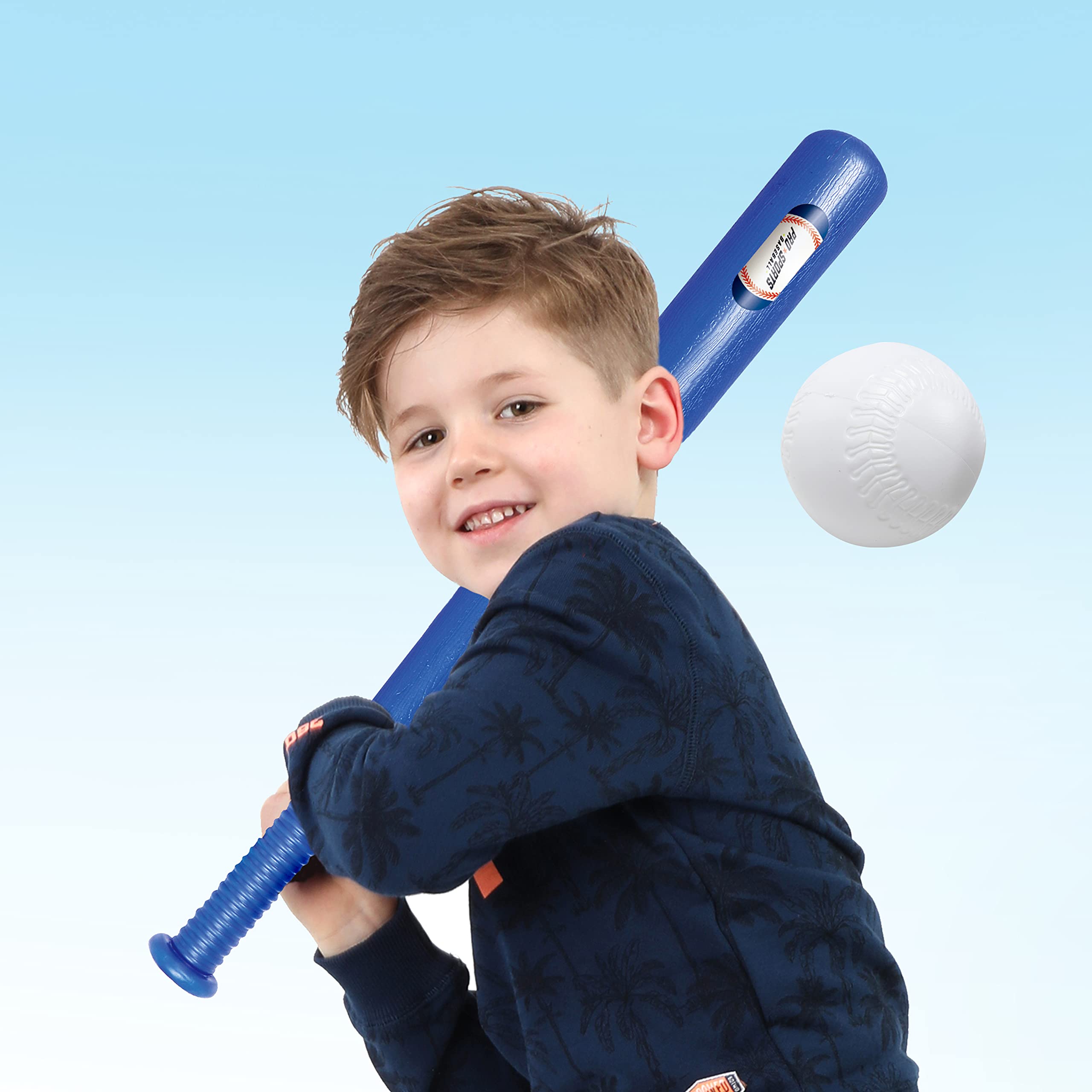 Toi-Toys Automatisches Baseball Set - mit Baseballschläger und 3 Basebälle - Ballspiel Sport Kinder Spielzug für Outdoor, Garten, Park Kleinkinder Geschenk Geburtstag - ab 6 Jahre