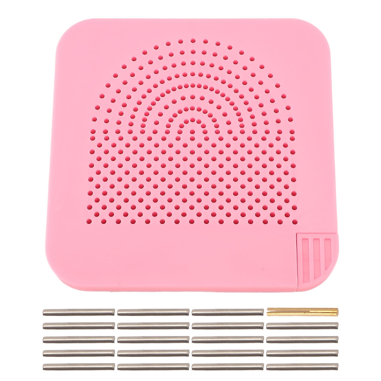 Quilling Guide Board with Storage Drawer, ABS Material, 20Pcs Pins Paper Strip Winding Disc for Crafts Making, Suitable for Various Shapes, Cards, Ornaments (Pink)
