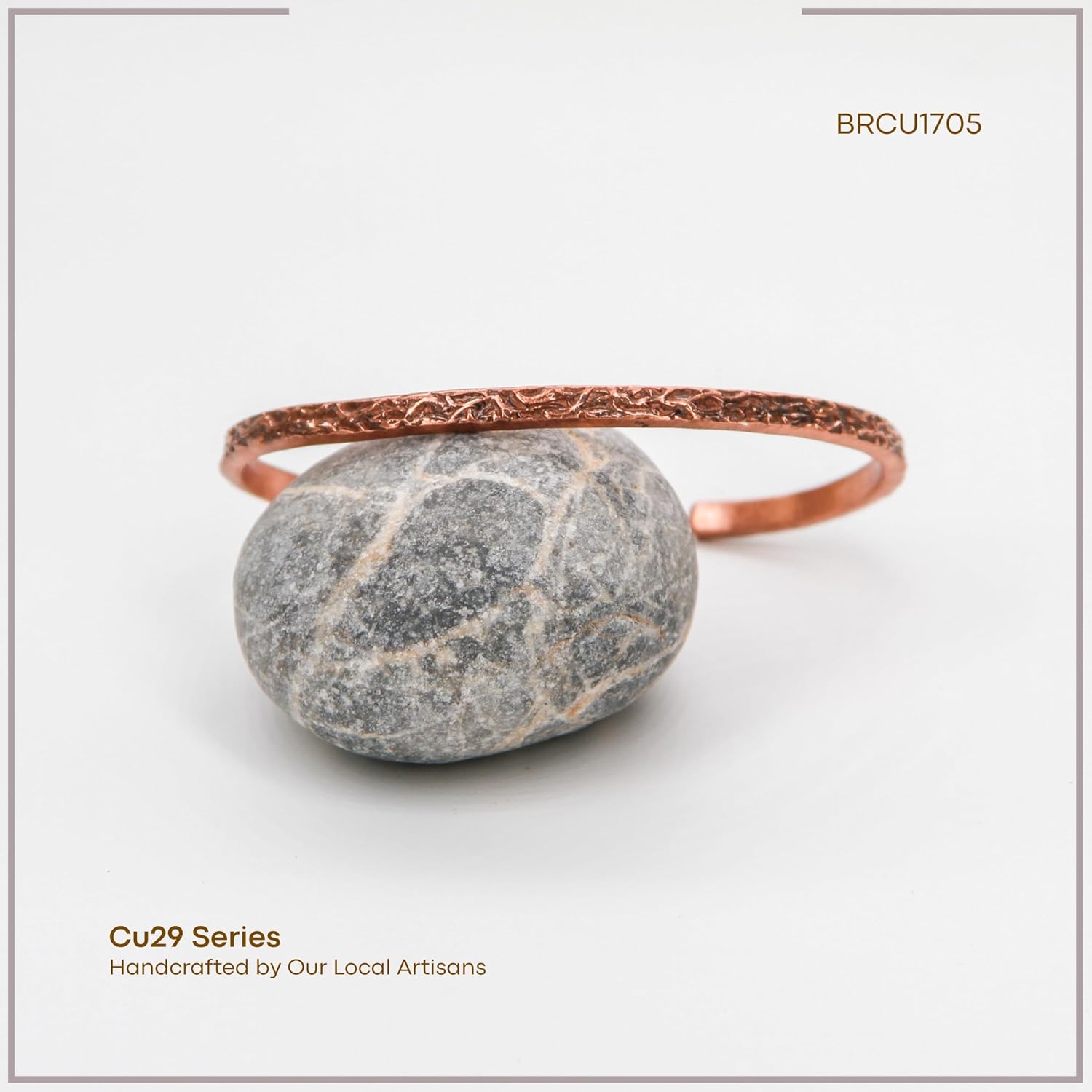 Handcrafted Slim Hammered Copper Cuff Bracelet, Adjustable, Pure Copper, Handmade in Turkey - Image 2