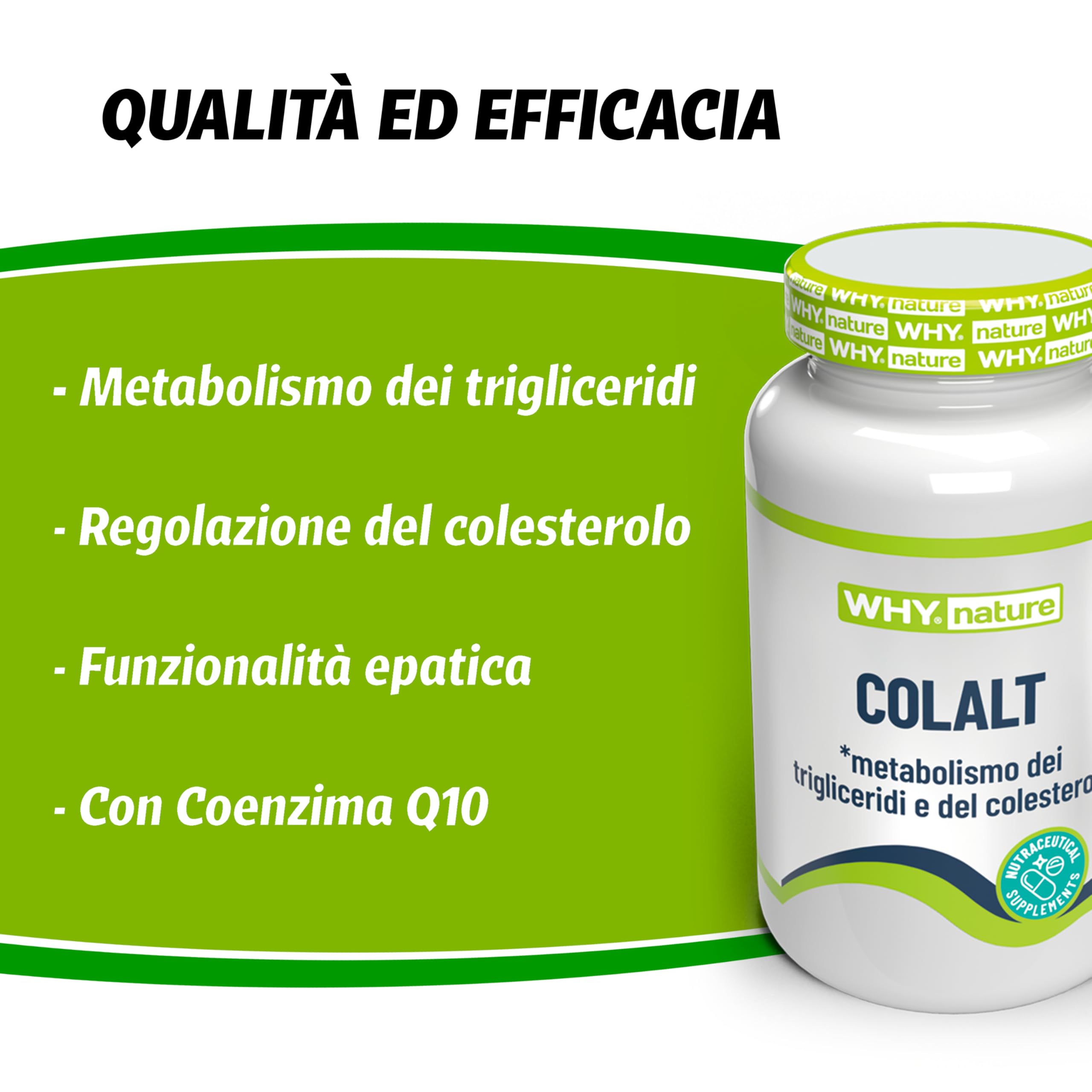 WHY NATURE Colalt - Integratore Alimentare con Berberina, Riso Rosso Fermentato, Fieno Greco, Cardo Mariano, Carciofo e Coenzima Q10-60 cps