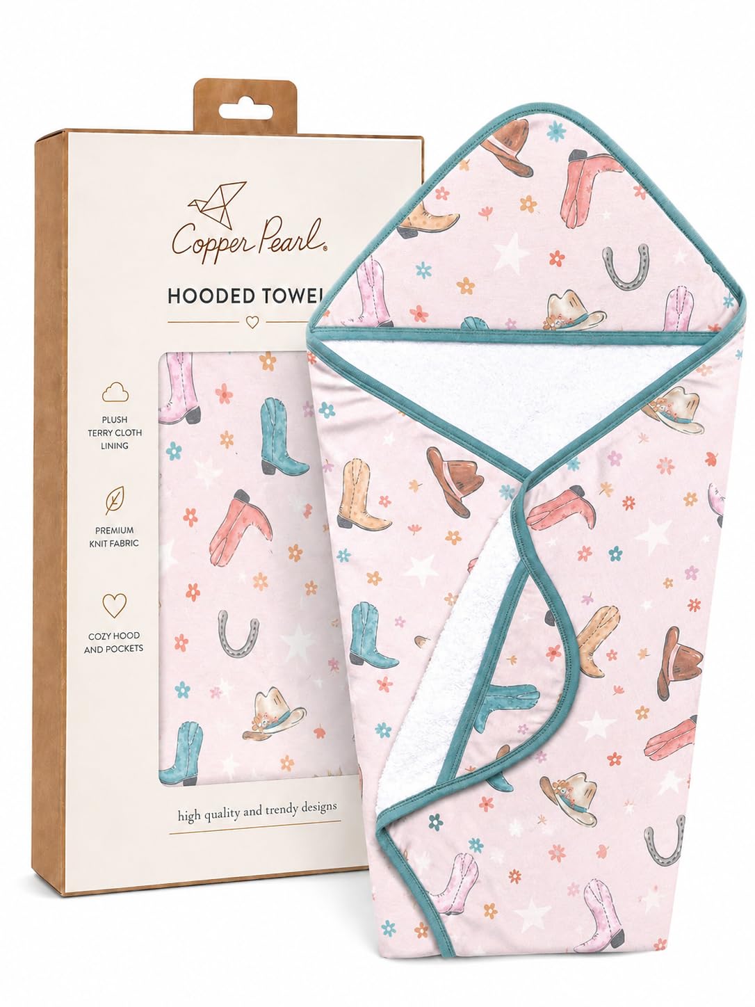 Copper Pearl Cheyenne Premium Knit Hooded Bath Towel