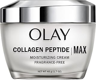 Olay Collagen Peptide MAX Face Moisturizer, Firm - Plump - Hydrate, Fragrance Free Cream with Vitamin B3, 1.7 oz