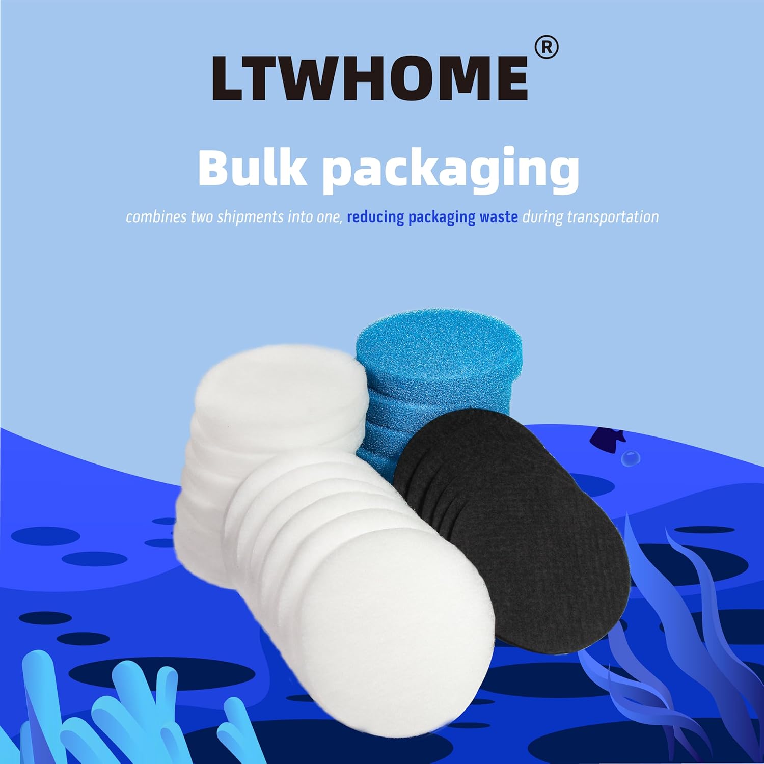 LTWHOME Value Pack of Carbon Coarse and Fine Filter Pads Set Suitable for Classic 2217/600 2616175 (Pack of 24)