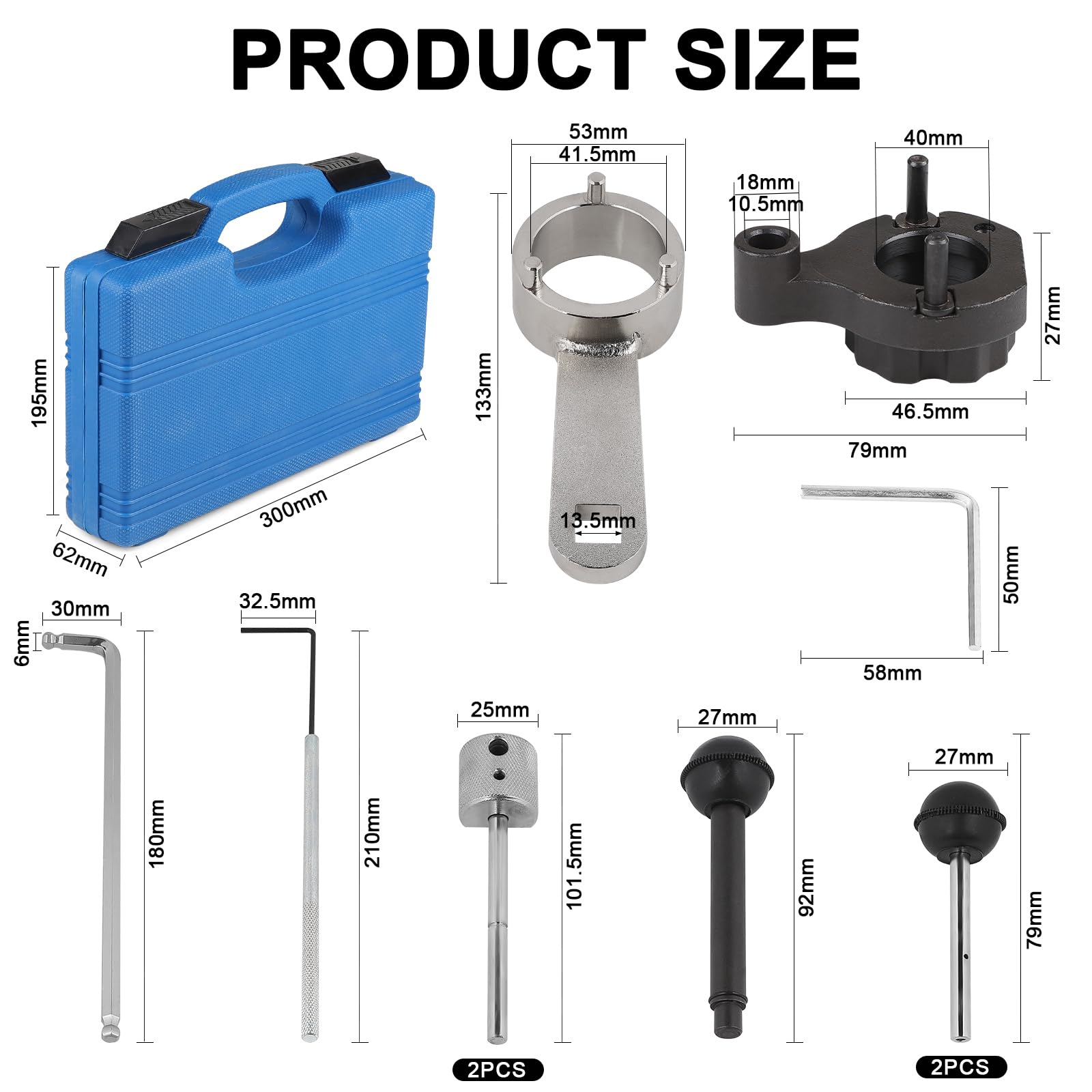 Set di 10 Pezzi Kit Messa in Fase Compatibile con VW SEAT Skoda 1.6 2.0 TDI CR, Attrezzo di Regolazione del Motore con Scatola Portaoggetti