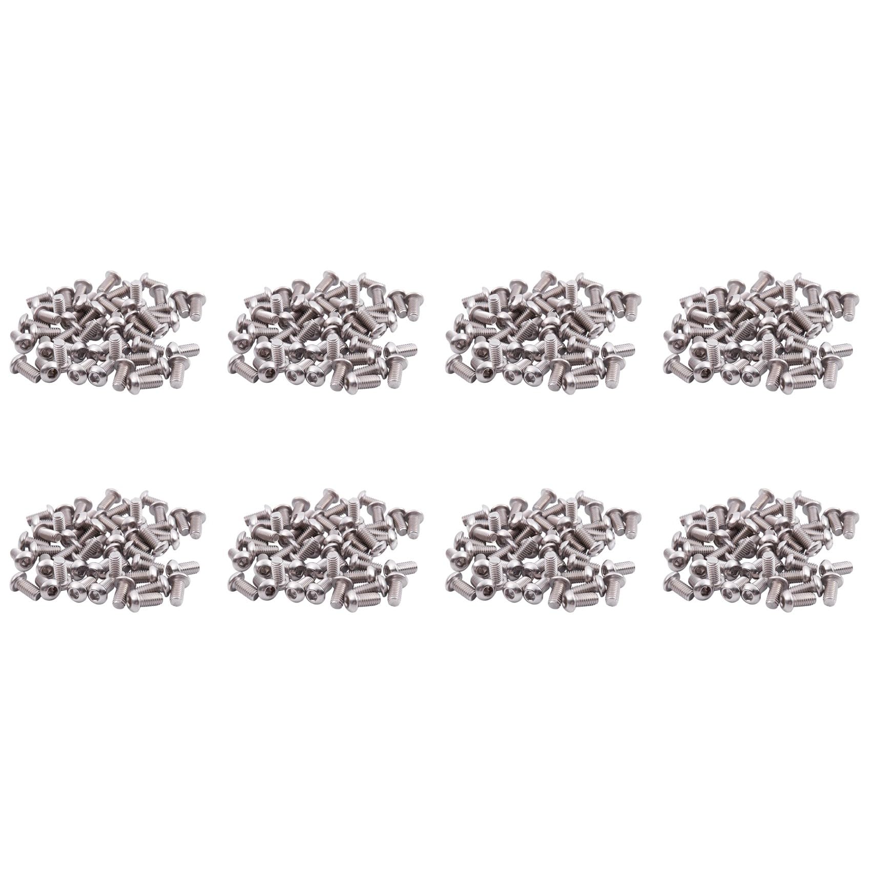 Jnchdghwa Silver M6x12mm Stainless Steel Hex Socket Button Head Screws 400 Pcs