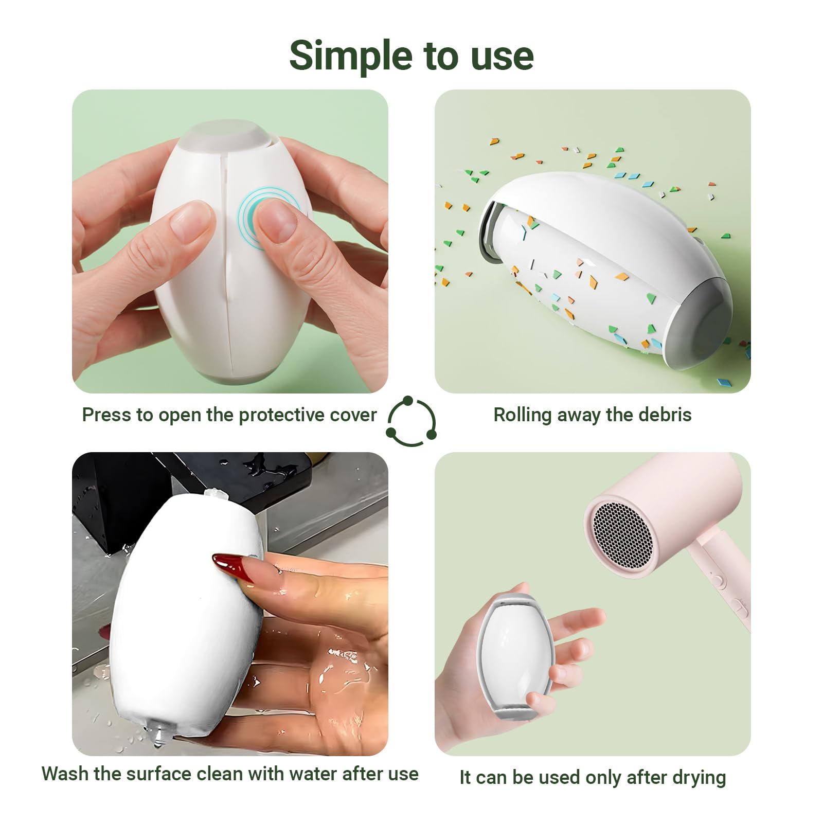 Paquete de 2 bolas de gel lavables y reutilizables para pelusas sobre la marcha, mini rodillo de pelusa portátil de viaje, herramienta de eliminación de pelo de perros, mascotas, gatos, para