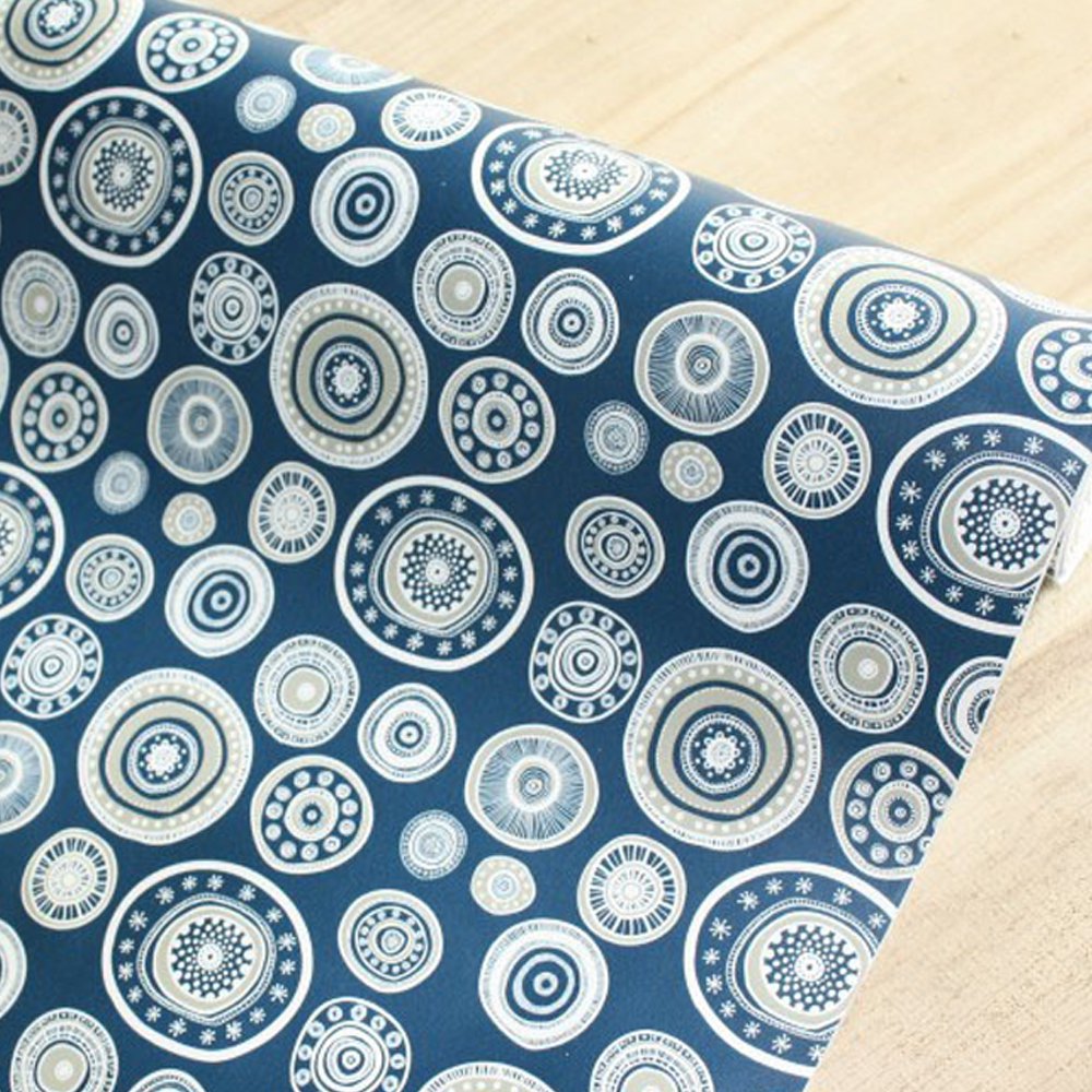 Yifely SimpleLife4U Self-Adhesive Shelf Liner Removable Contact Paper for Dorm Apartment Furniture Decor, Modern Circle, 17.7 Inch By 9.8 Feet