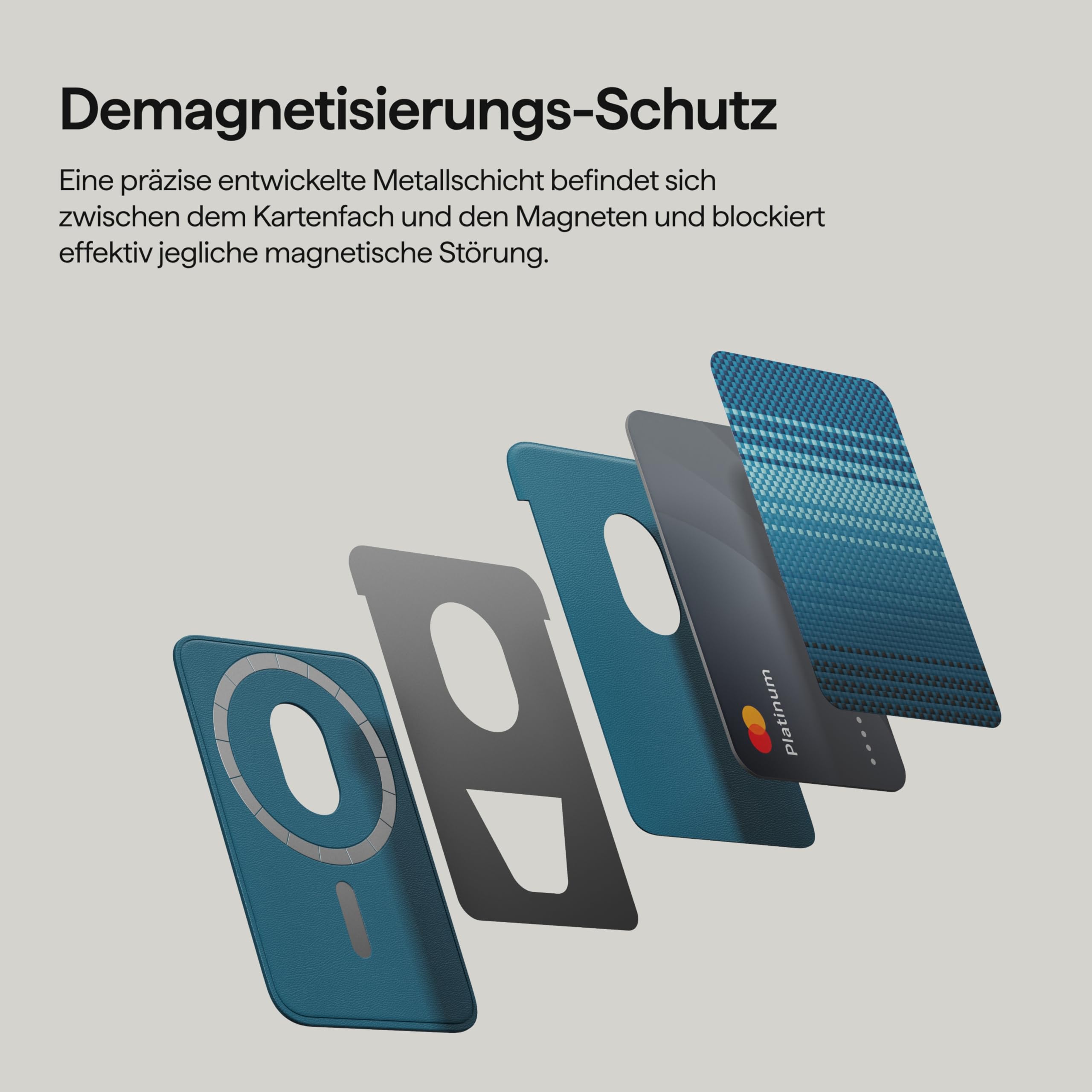 pitaka Magnetisches Handy Wallet aus Aramidfaser Magnetischer Geldbörse mit 2 Kartenhalter mit Magsafe Wallet Leichtes Geldbörse Kompatibel mit iPhone 17/16/15 Serien Mondaufgang