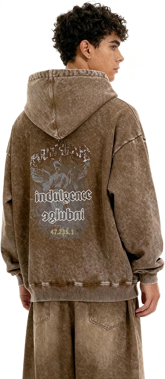 Acid Wash Hoodie Oversized Unisex Hoodies Heavy Weight Vintage Sweatshirt Men Women Pullover Fall Winter Streetwear - Image 3