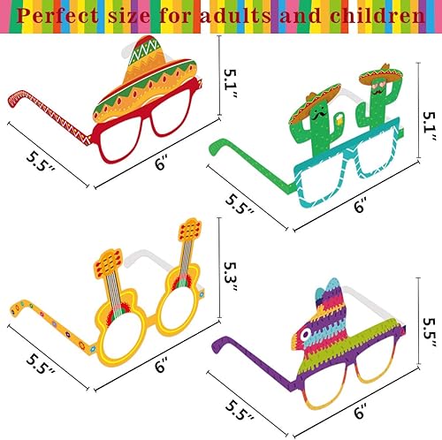 Miniatura 2 de 15 piezas de decoración de fiesta mexicana, anteojos de papel del Cinco de Mayo, lentes de papel, accesorios para cabina de fotos, accesorios para