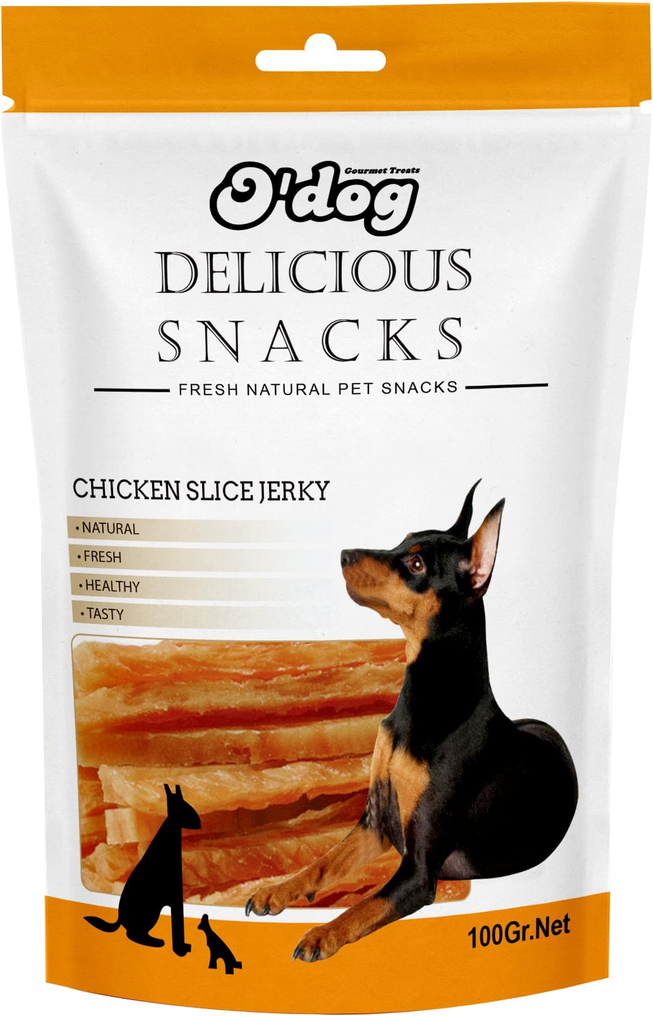Pets Empire O'Dog Chicken Slice Jerky Treat for Dogs (100gm)| Fully Digestible, Natural Delicious and Healthy Treat | Natural Puppies & Adult Dog Treat | No Artificial Colours or Preservatives