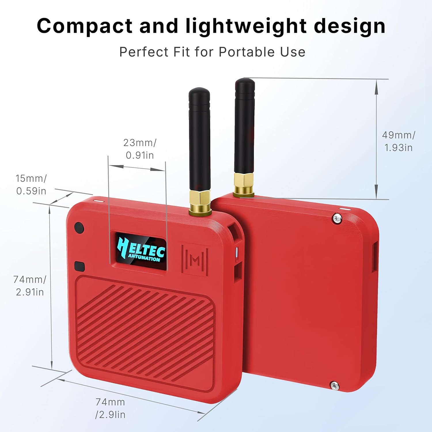 Heltec V3 ESP32 LoRa Development Board with OLED Display Case N32 Red and 3000mAh Battery S3 SX1262 Support Meshtastic LoRaWAN WiFi Compatible Type-C USB IoT Node for Smart Home Industrial Control