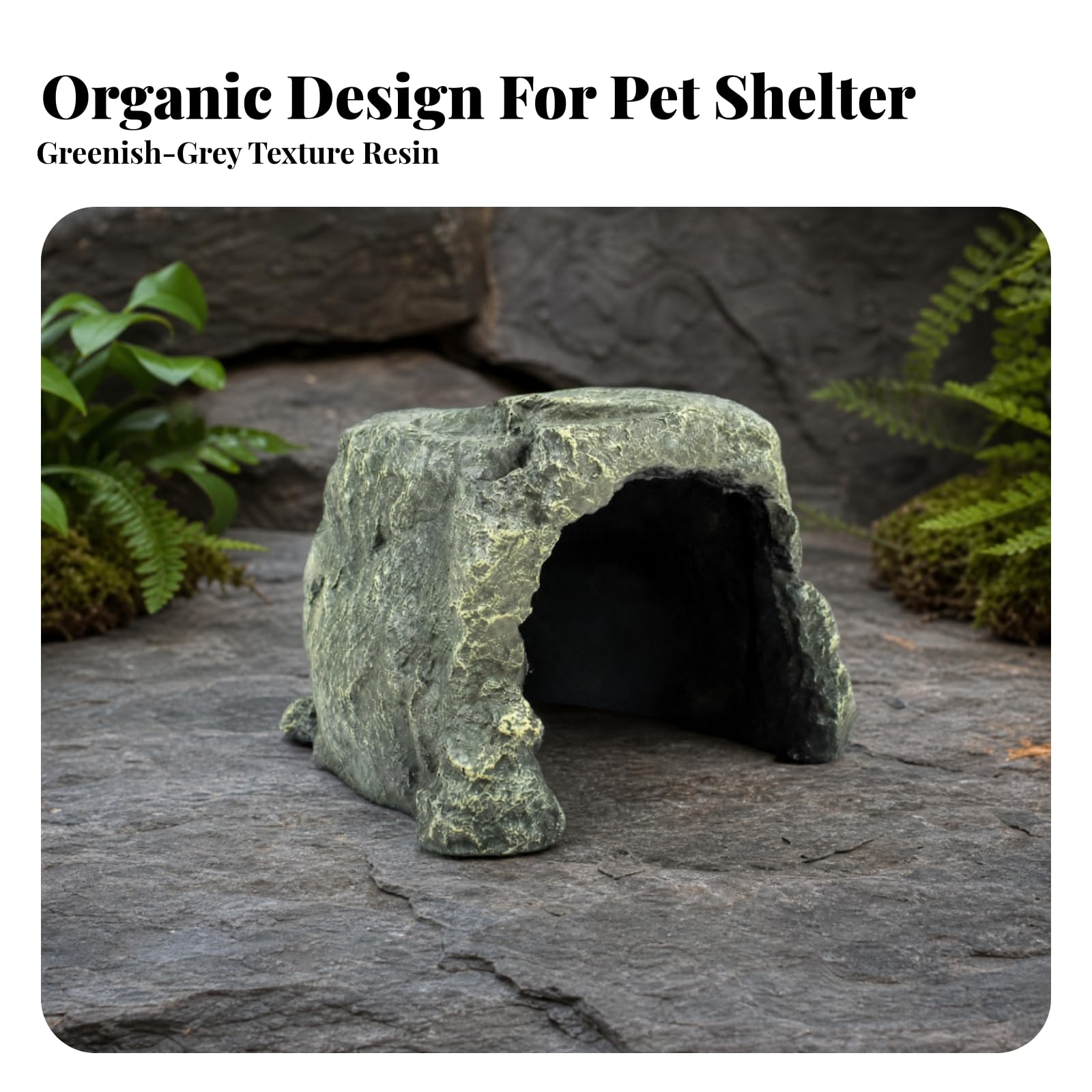 Grotta Decorativa con Base Stabile Resistente Grotta di Roccia Simulata Robusto per Terrario