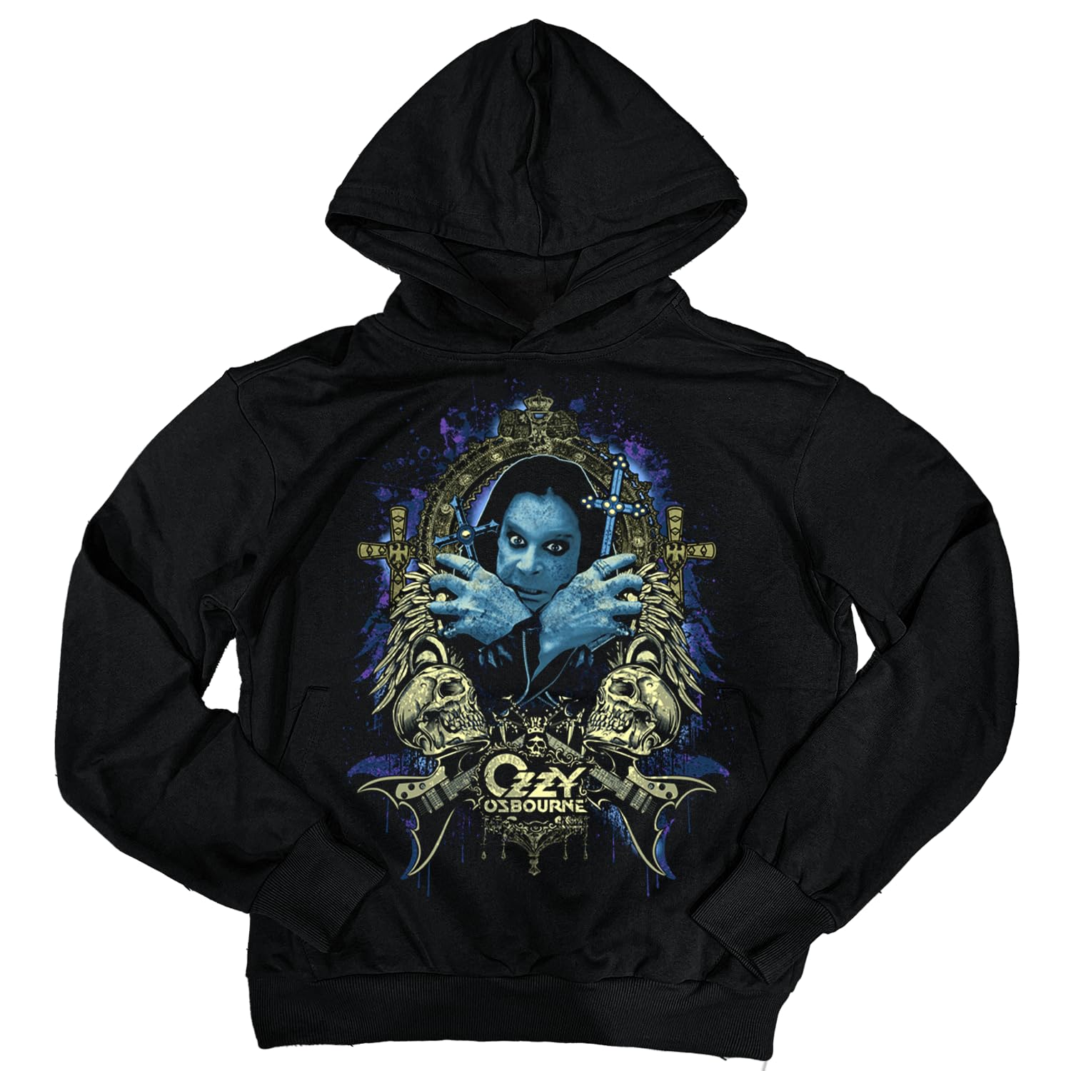 Ozzy Osbourne Kapuzenpullover Gothic Offizieller Rock Metal Herren Hoodie | Baumwoll-Sweatshirt mit Seitentaschen, offizielle Lizenz, Regular Fit, Heavy Metal Hard Rock Sweatshirt