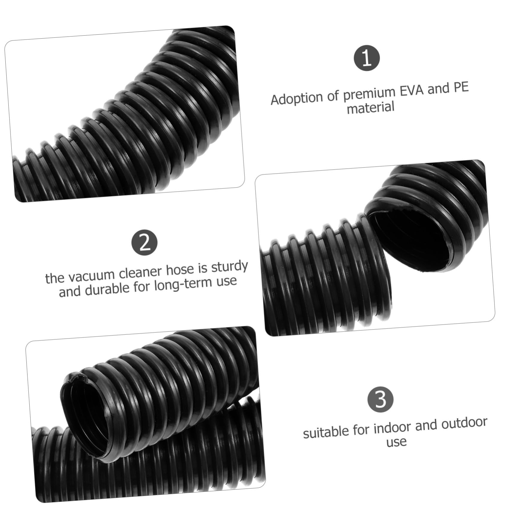 Happyyami Industrial Vacuum Cleaner Extension Hose 2pcs Set 32mm Inner Diameter 39mm Outer Diameter Eva/pe Anti- Design