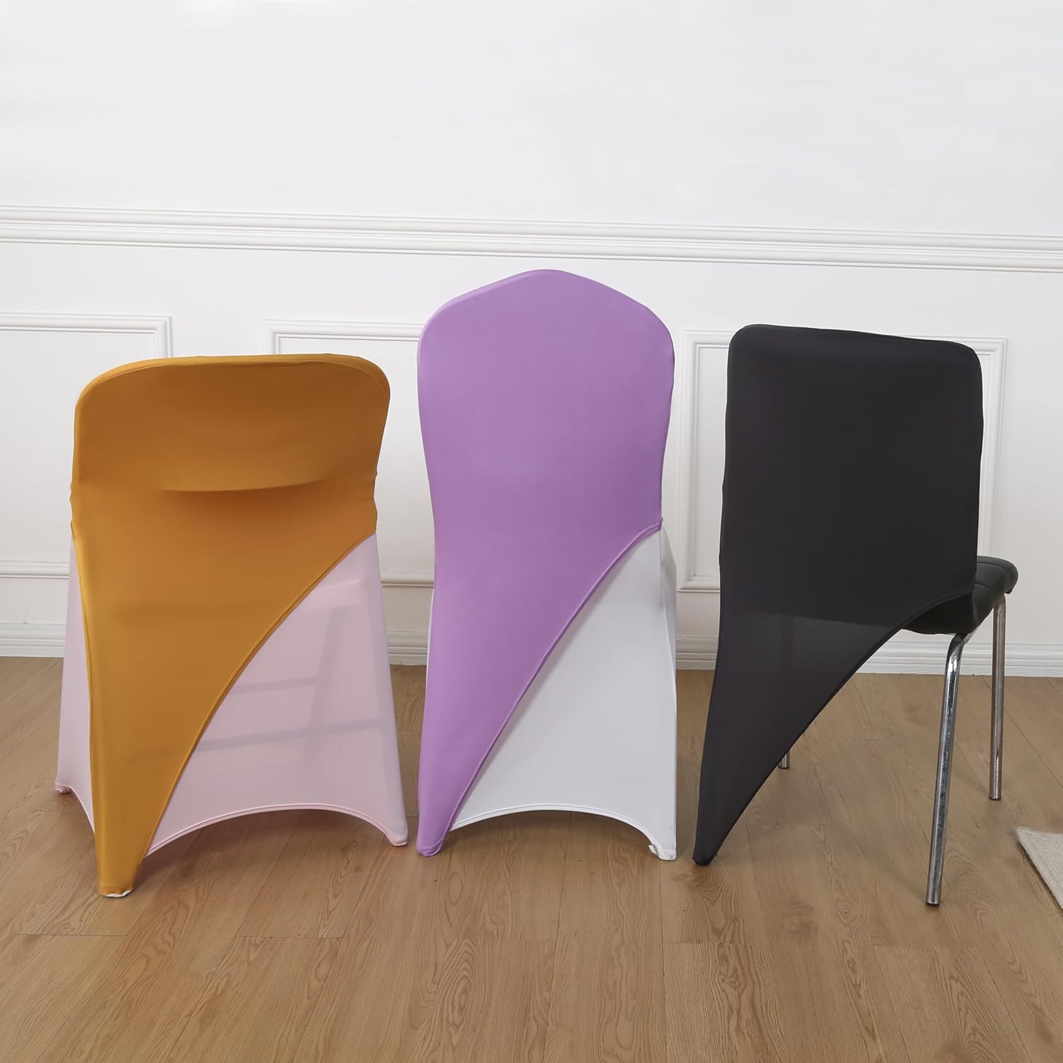 Spandex Chair Cap Covers Chair Hood/Sash/Hat/Bands (Gold, 20pcs)