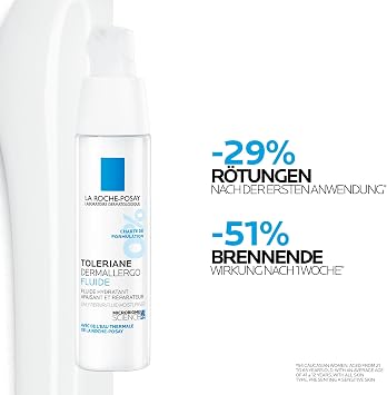 La Roche-Posay Toleriane Dermallergo Fluid, 48H Face Moisturiser, 40ml
