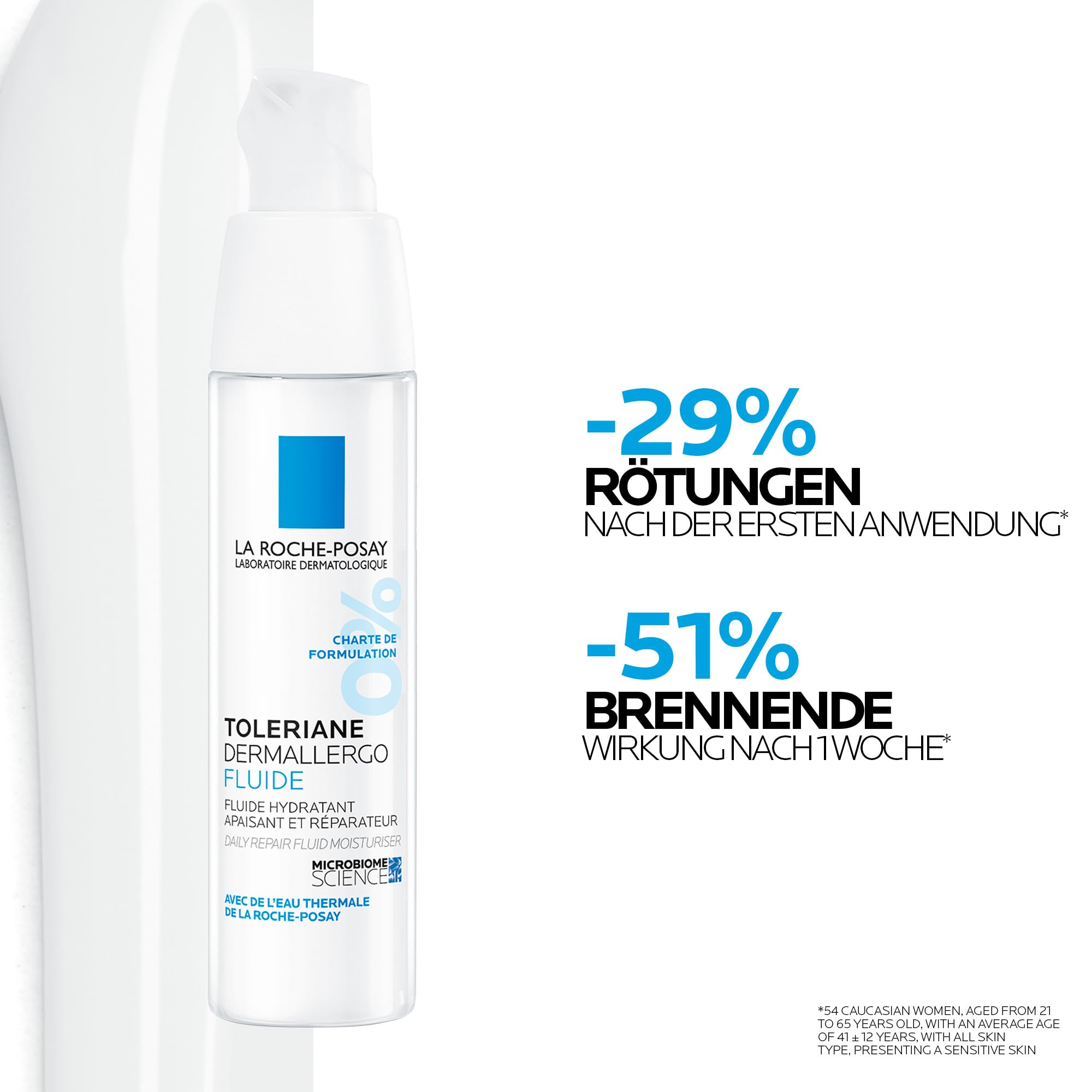 La Roche Posay Regenerierendes Gesichtsfluid für empfindliche und zu Allergien neigende Haut, 48 Stunden Feuchtigkeit, Mit Sphingobioma, Neurosensinen und Niacinamid, Toleriane Dermallergo, 40 ml