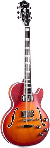 Miniatura 4 de Grote Guitarra eléctrica de cuerpo semihueco LPF-002 acabado mate con bolsa de transporte (CS)