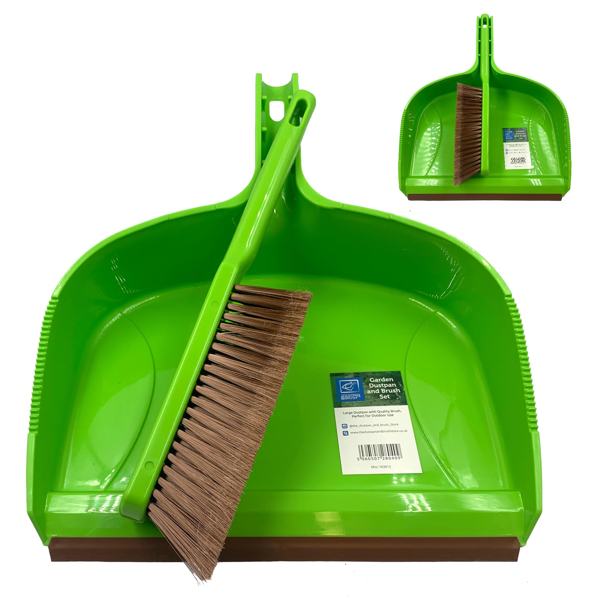 Deluxe Garden Dustpan and Brush Set – Large Dustpan and Brush Heavy Duty with Medium to Stiff Hand Brush Bristles, Yard Cleaning Tool Outdoor Dustpan and Brush for Driveway Paths, Garden & Greenhouse-image-7
