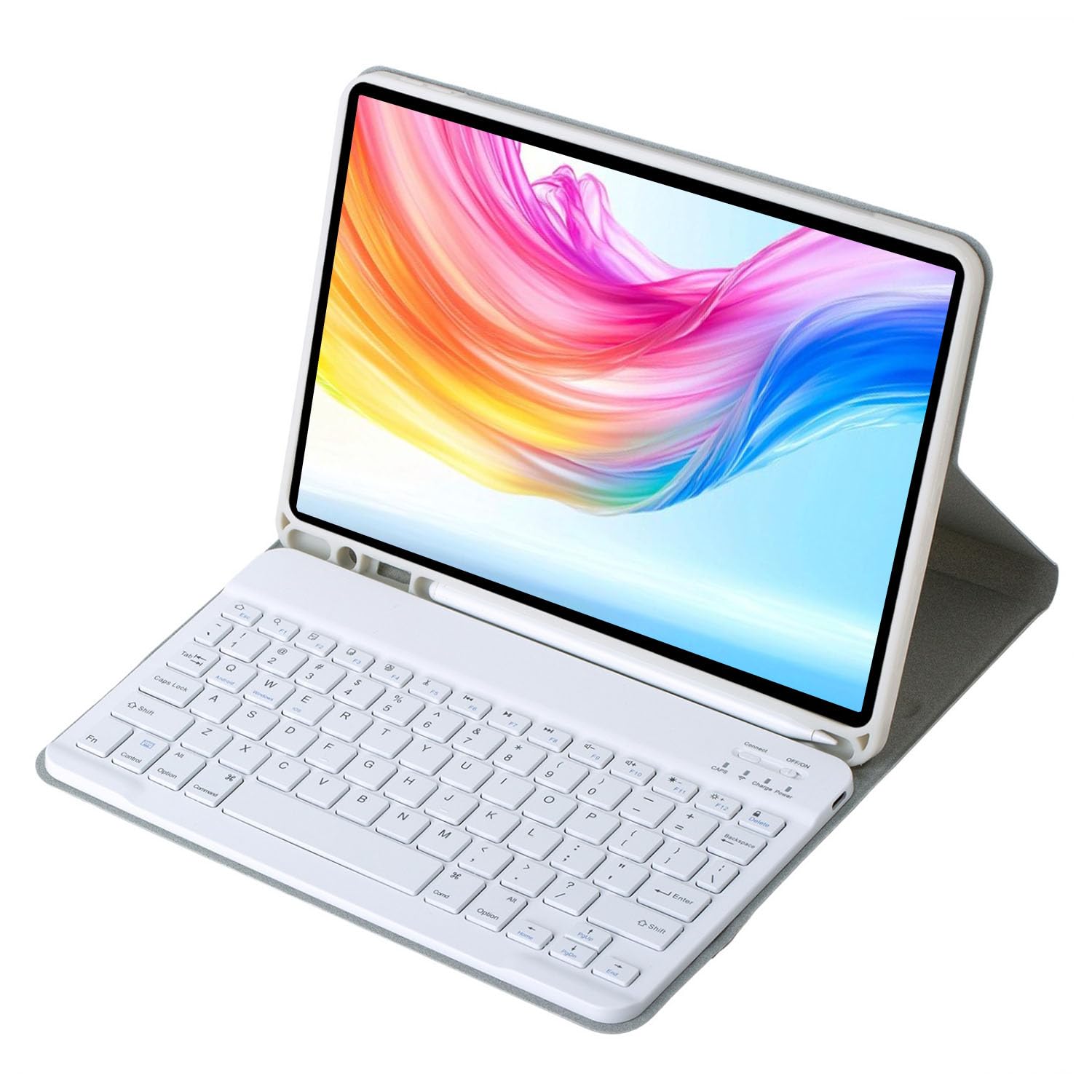 Custodia con tastiera per Samsung Galaxy Tab A11+/A9 Plus 11" Tablet Cover tastiera magnetica rimovibile QWERTY per Tab A11+,grigio