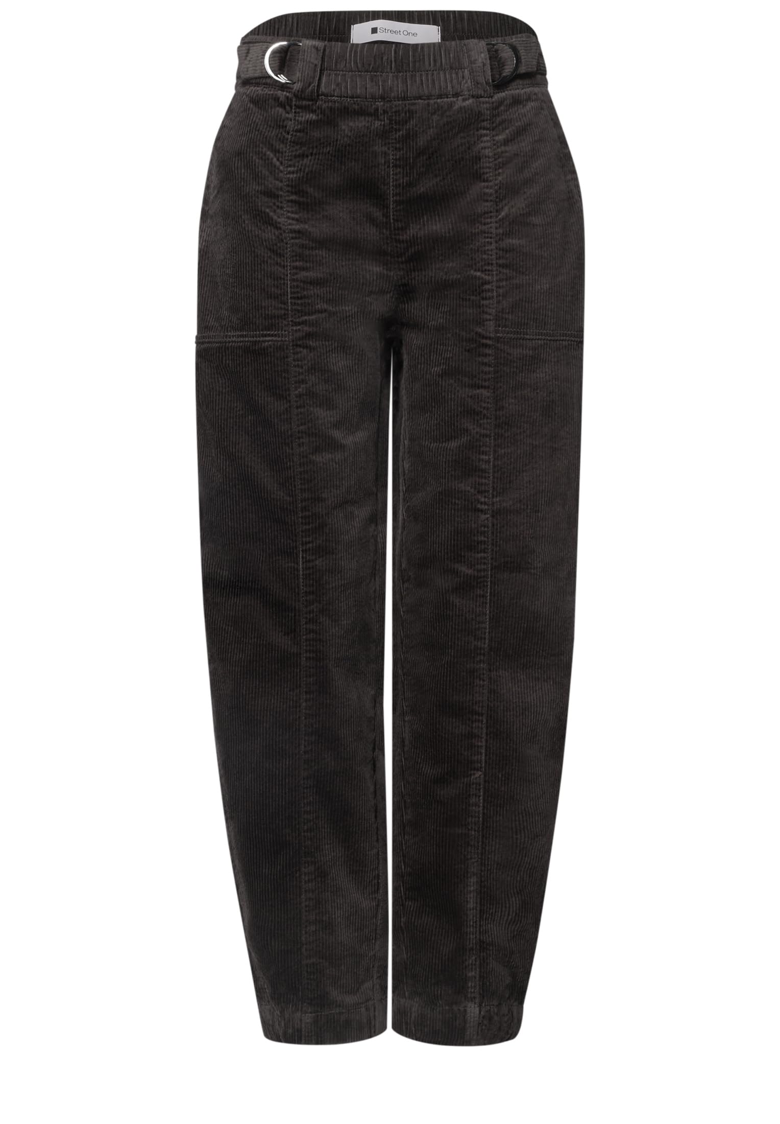 Street One Damen High Waist Barrel Leg Hose mit Elastikbund 3819341