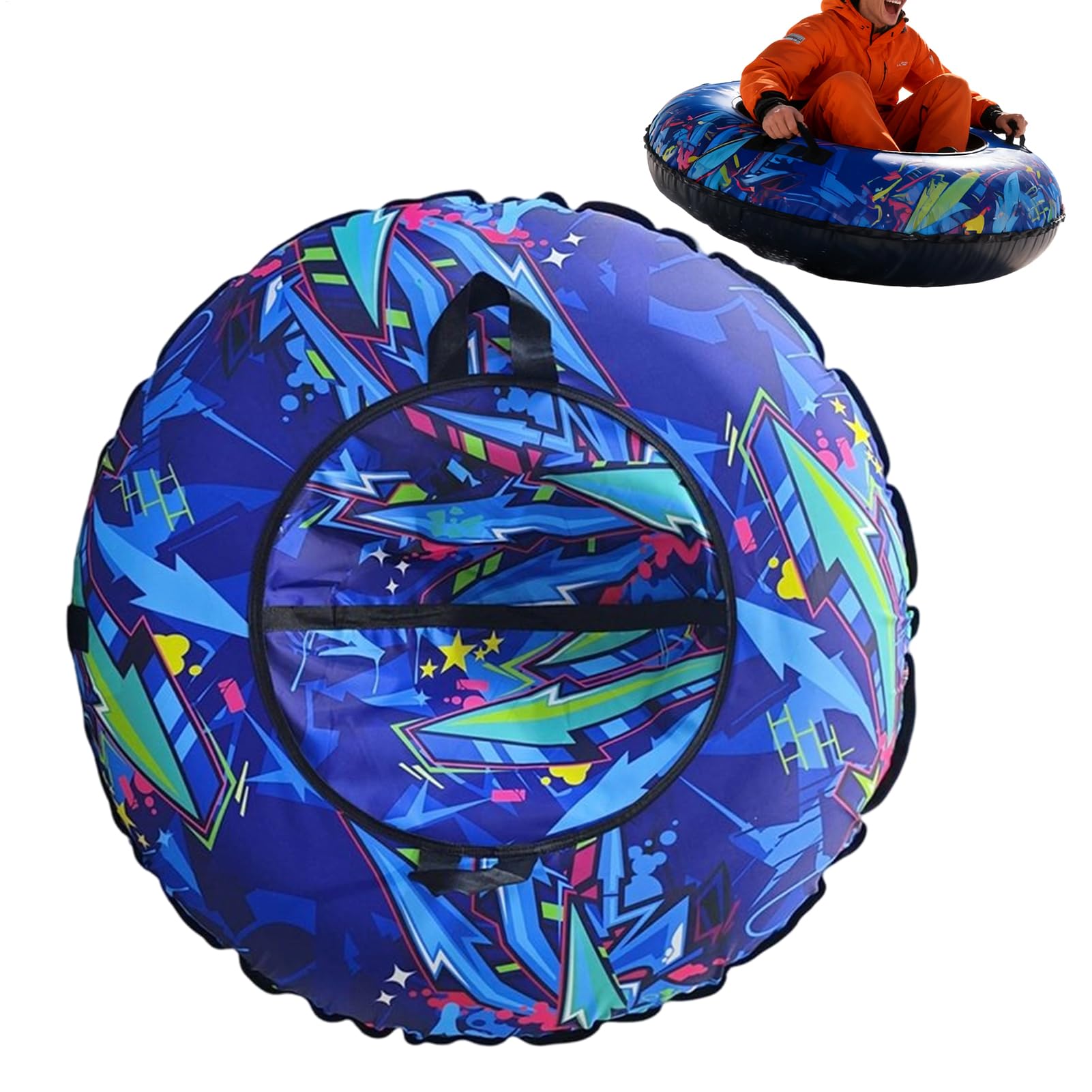 Matelas gonflable pour neige, matelas gonflable de 104 cm avec poignées, luge pour adultes et enfants en hiver, piscine, camping et extérieur
