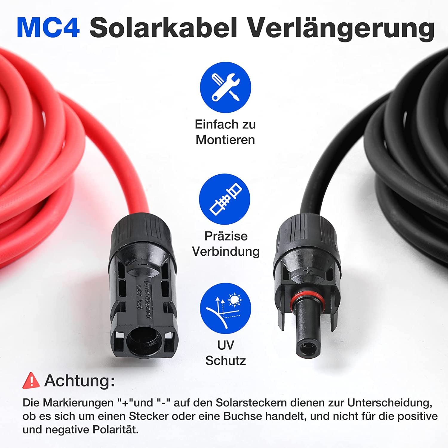 Solarkabel Inkl. Stecker Verlängerung 1m 2m 3m 5m 15m 4mm² 6mm² PV Solarleitung