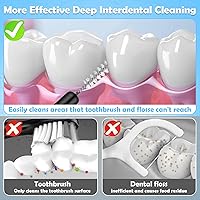 Vista 5 de 120 cepillos interdentales, cerdas suaves doblables de 360°, limpiadores de brackets con cerdas, cepillos dentales entre dientes y encías, cepillos