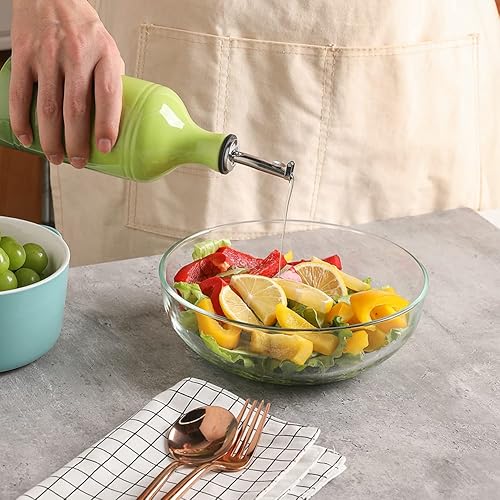 Miniatura 5 de Sweejar Botella dispensadora de aceite de oliva de cerámica, protege para reducir la oxidación, adecuada para almacenamiento de vinagre, jarabes