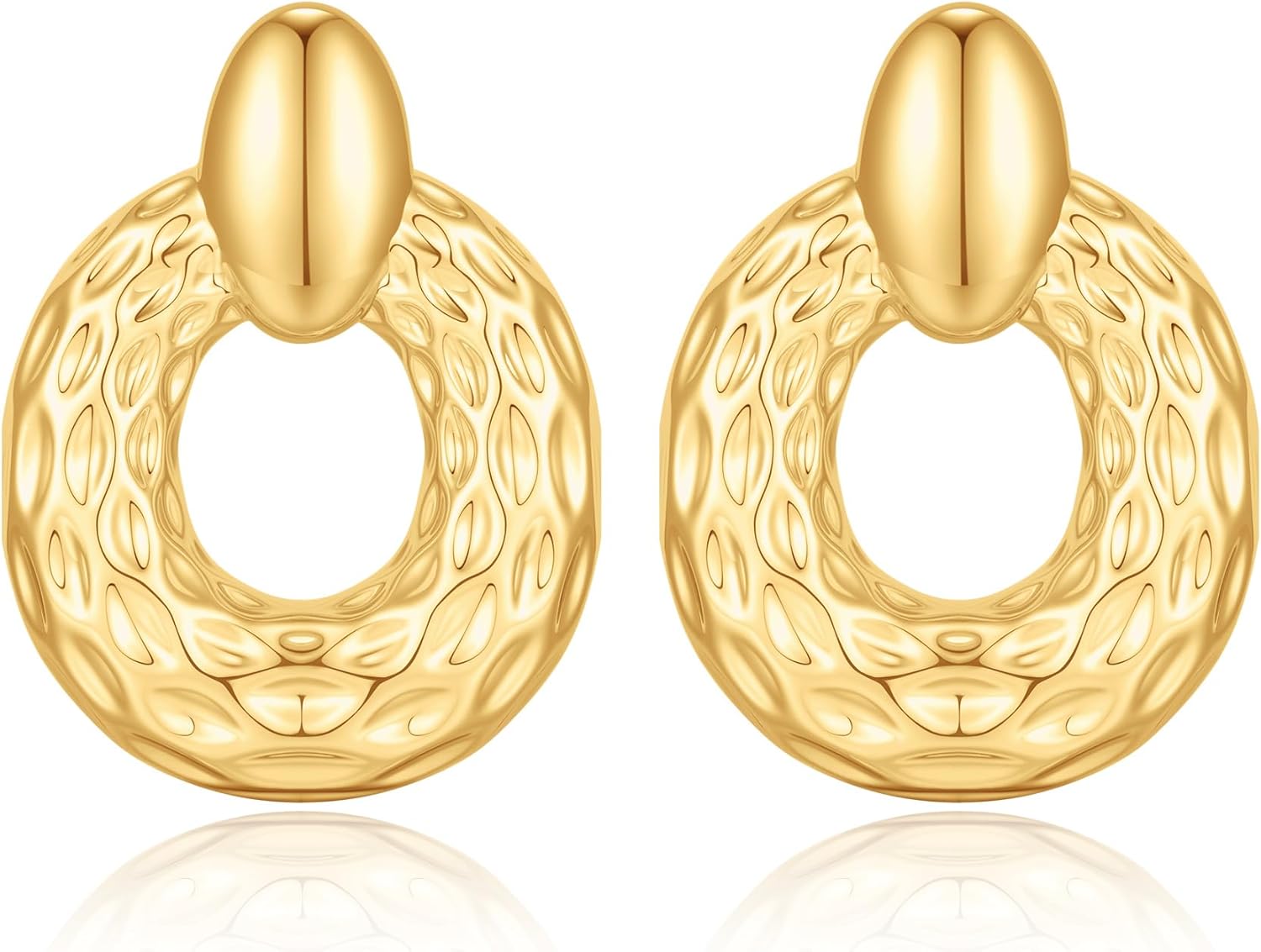 Chunky Gold Earrings for Women, 14K Gold Plated Jordan Ubuy