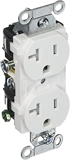 Hubbell CR20WHITR Tamper Resistant, Common Ground, 20 amp, 125V, 5-20 R, White