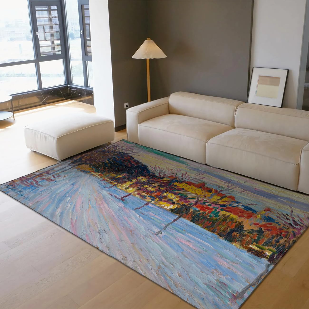 Tapis de scène de rue 80x150cm lavable contre les taches de salon