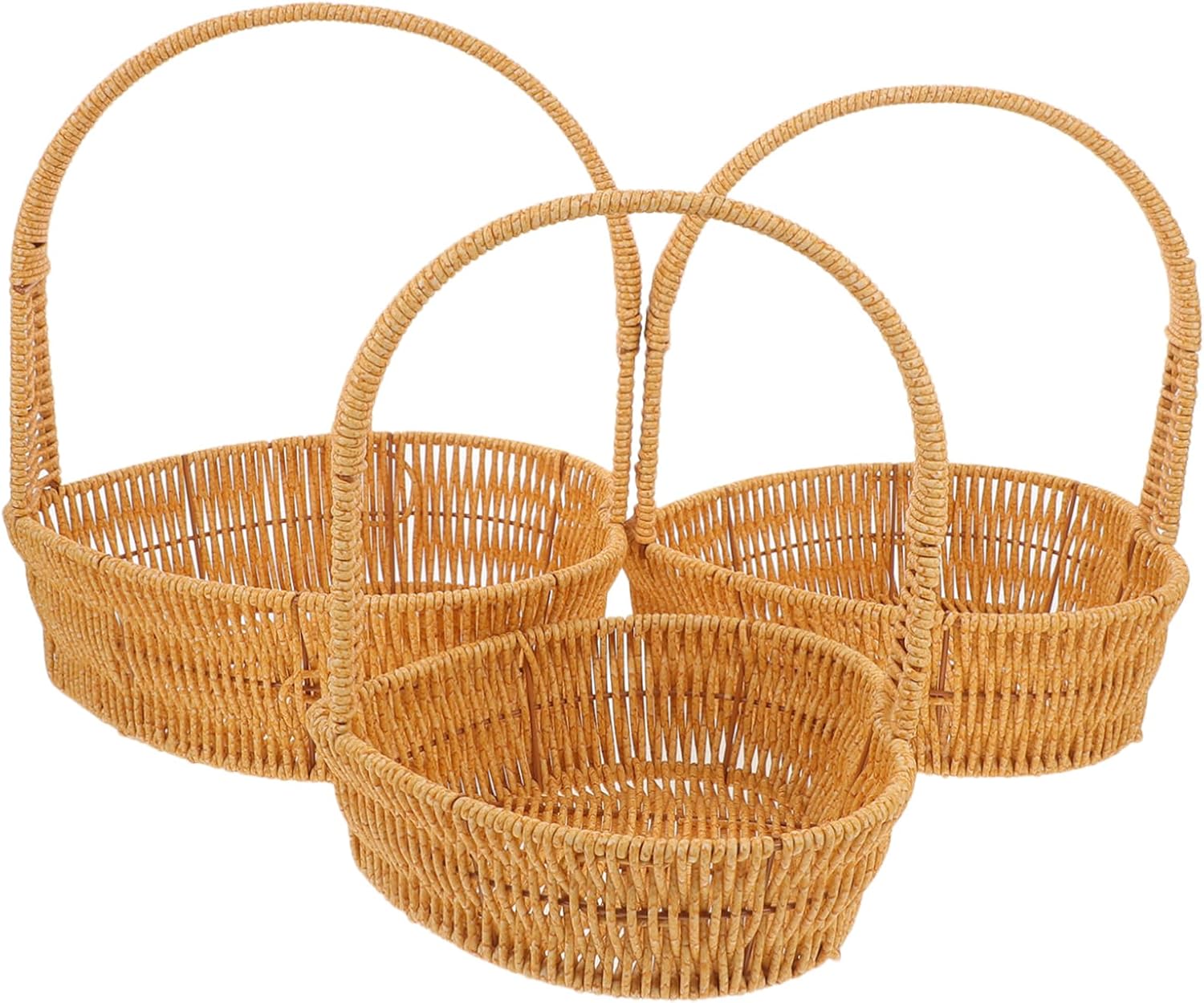 Alipis Heart-Shaped Woven Storage Basket Handle Handcrafted Rattan Flower Arrangement Basket for Decorative Storage for Flowers and Small Items