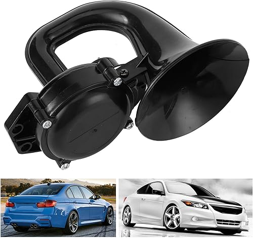 Miniatura 6 de Cuerno de caracol de 12 V24 V, bocina de caracol universal cuerno de caracol negro fanfare 1224 V 120dB trompeta de aire para coche, camión,