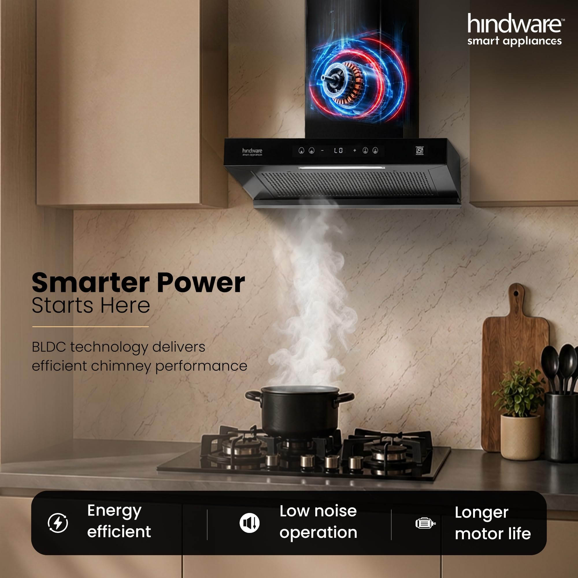 Hindware Regina Kitchen Chimney - Powerful & Filterless -3
