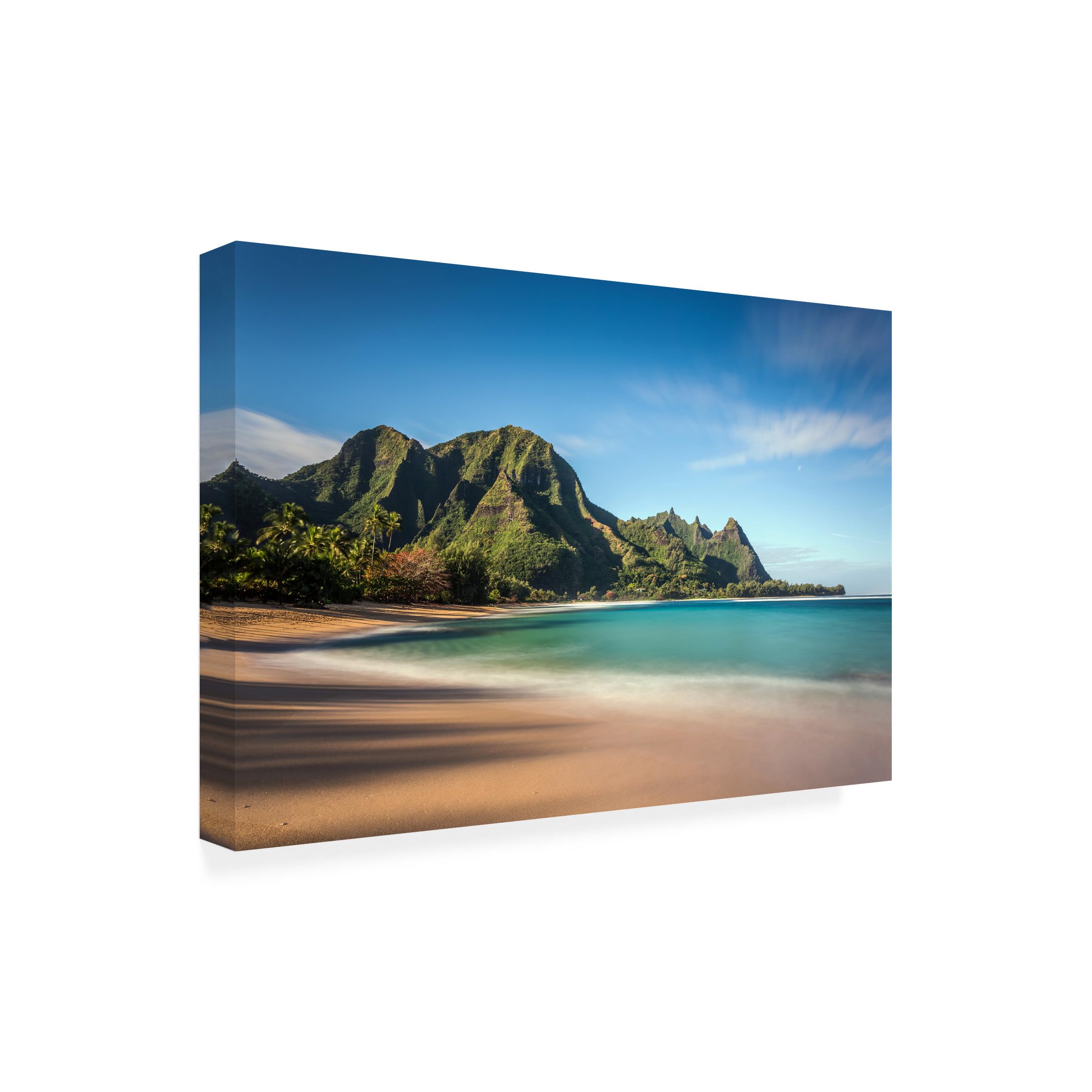 Wrapped Canvas Wall Art - Pierre Leclerc Makua Beach Kauai Wall Art for Living Room Bedroom or Office