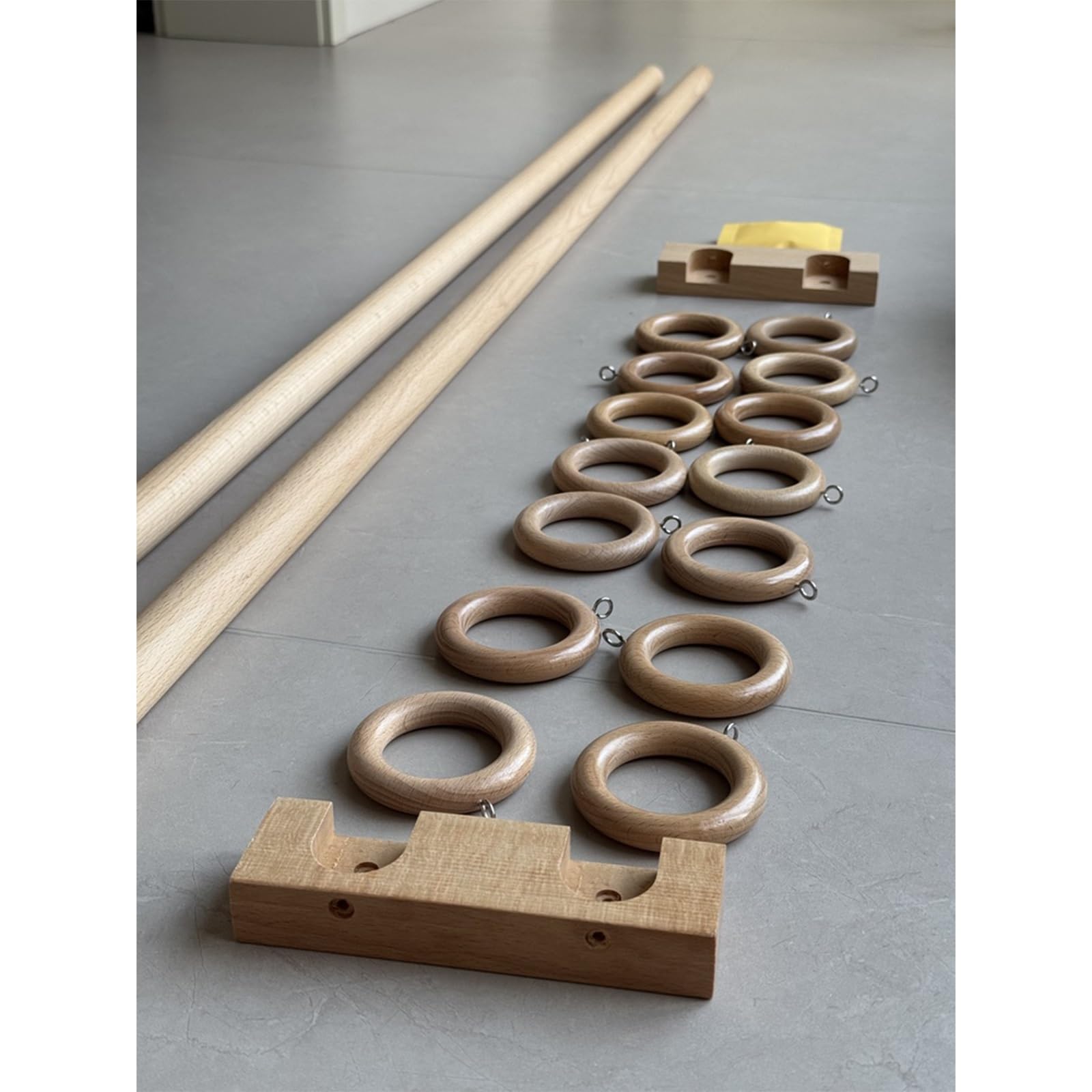 B Log - Bastone per tenda a pacchetto in legno massiccio, 99,8 cm, con staffa laterale ed elegante, perfetta per decorare la camera da letto e il soggiorno, asta singola per un elegante trattamento