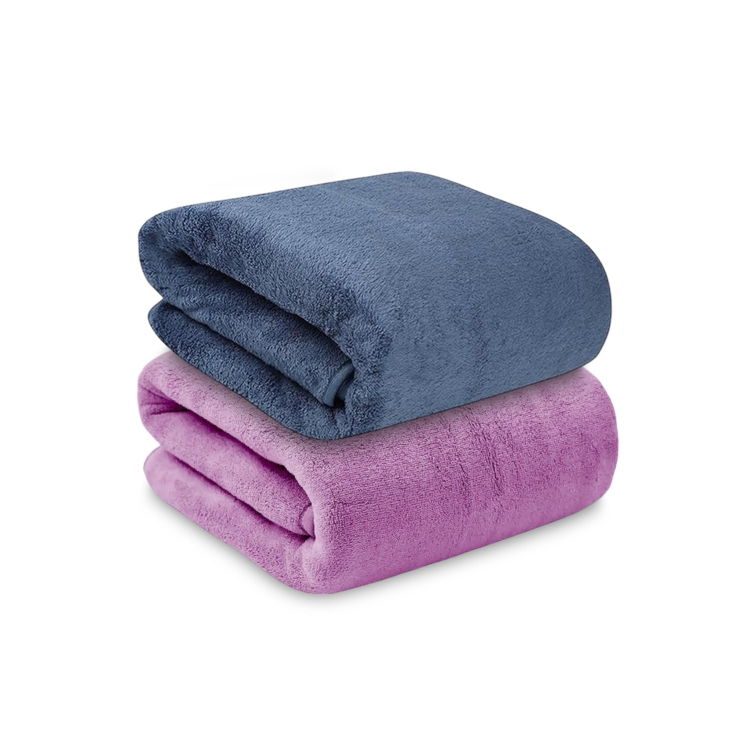 MAXOSHINE Microfiber Towels for Bath Large Size-Super Soft Coral Fleece Bathing Towel Hook Quick Dry Super Absorbent-Bath Towel for Men and Women-70x140 cm, 350 GSM, Pack of 2