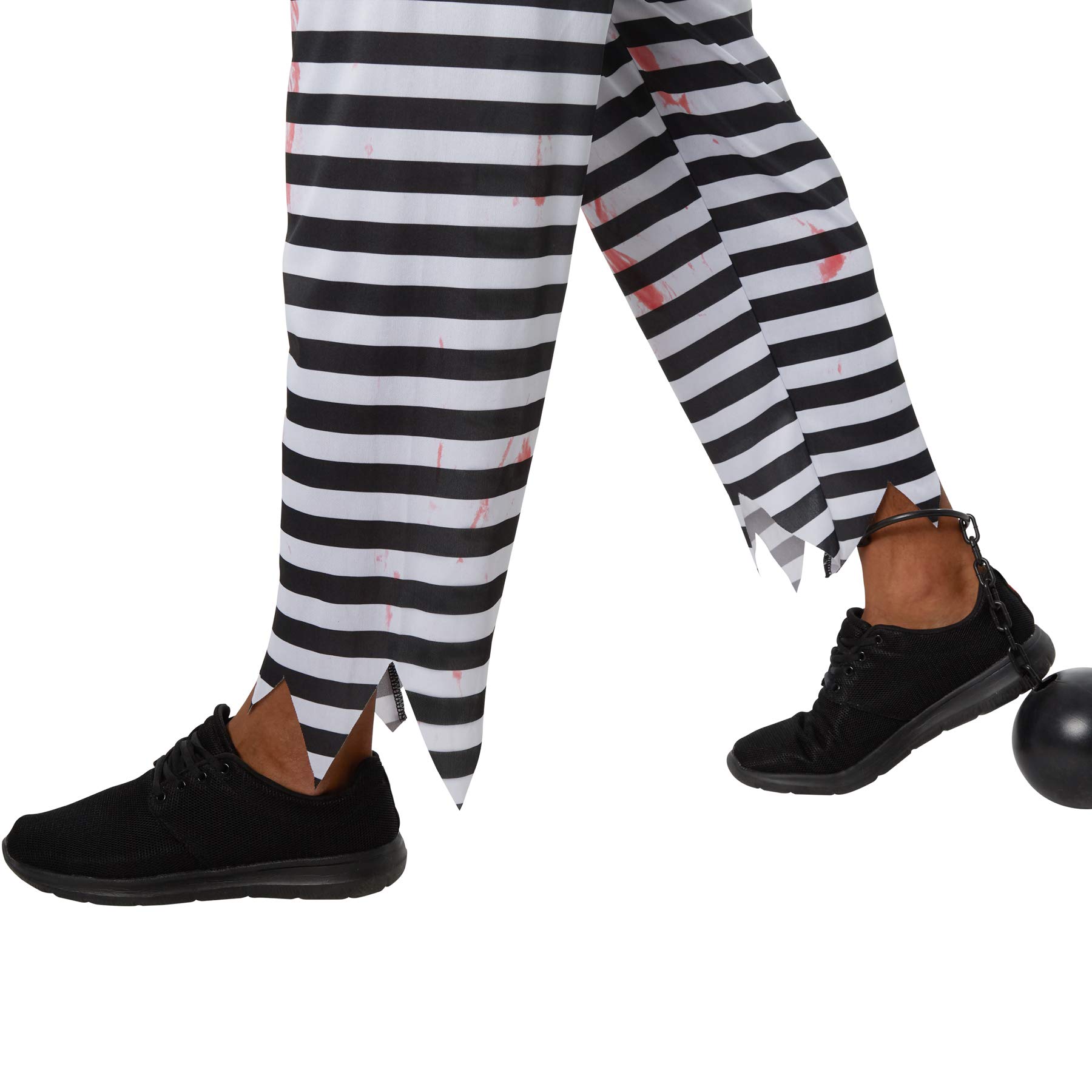 Dressforfun Costume Da Detenuto Terrificante Per Uomo – 3 Pezzi: Tuta Rigata Strappata Con Finto Sangue, Berretto Incluso - 3