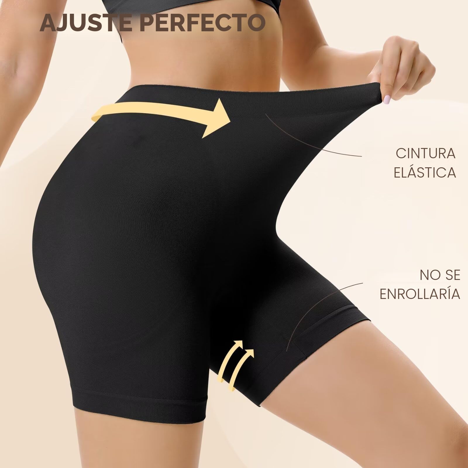 YouShow 3 Pack Pantalon Antirozaduras Mujer Debajo la Falda Pantalones Cortos Vestir Braga Anti Roce