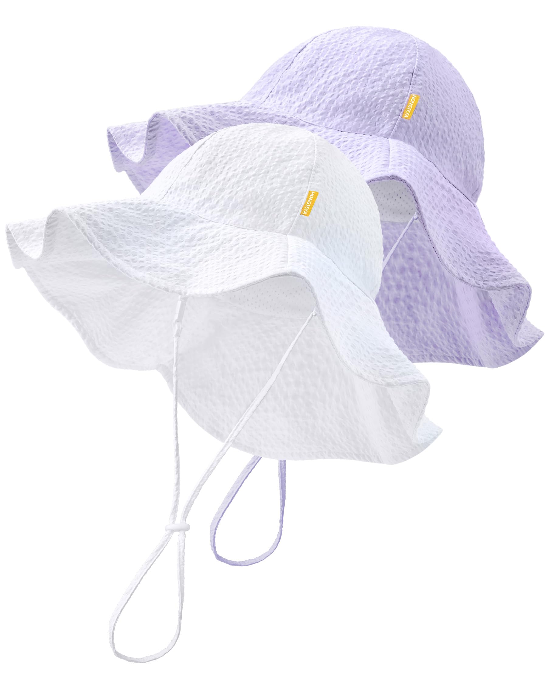 HONGTEYA Baby Sun Hat Wide Brim Adjustable Toddler Beach Bucket Hat