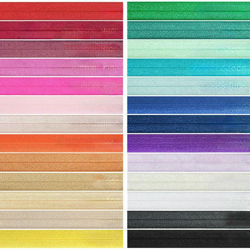 Rouleau de 50 yards de ruban élastique en satin et élasthanne brillant et solide de 2,5 cm (1 pouce) de 25 mm, pour cheveux, robe, couture, blanc, 50 yards