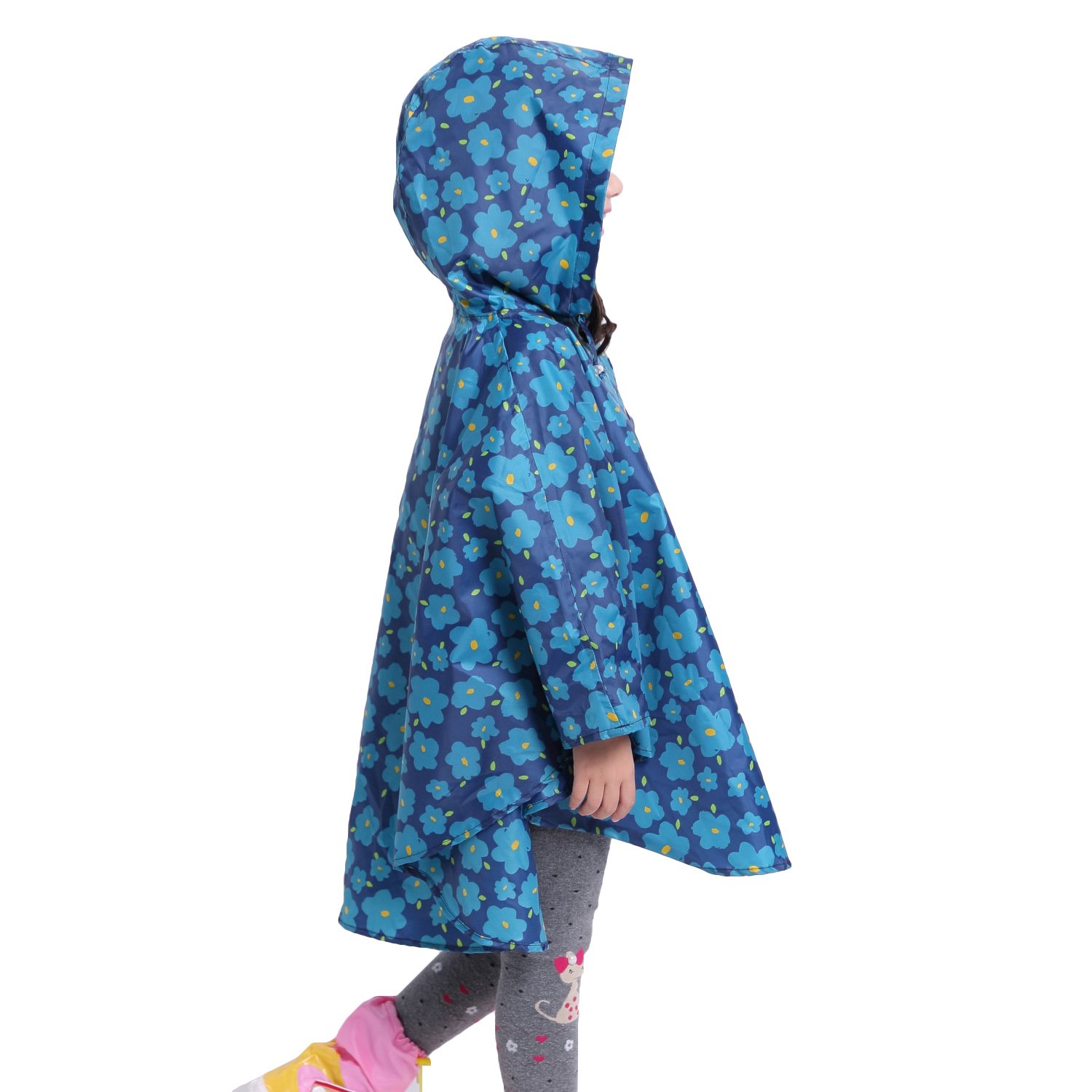 Bambini Impermeabile Giacca da Pioggia Poncho da Pioggia Bambina Incappucciato Riutilizzabile Cappotto di Pioggia Bello come Materiale e ha la Sua Sacca 1-12 anni