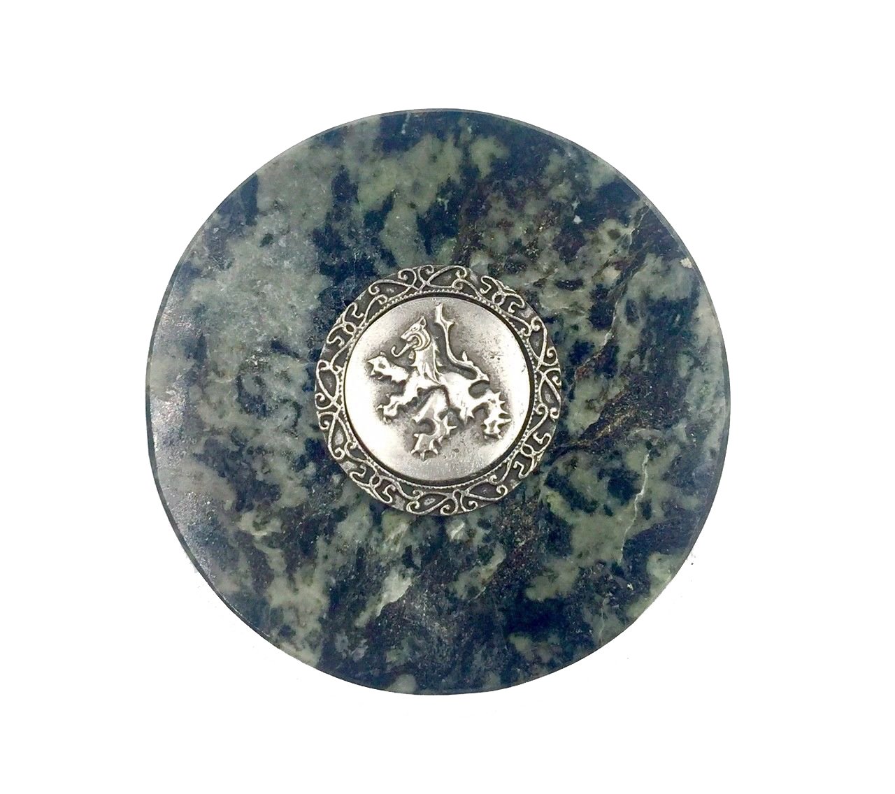 Connemara Genuine Irish Marble/Mullingar Pewter Paperweight Heraldic Lion